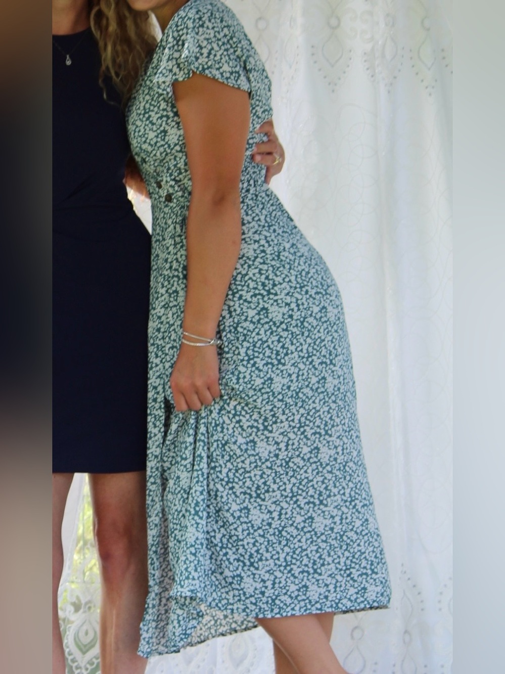 Sienna Sky Teal Floral Button-Front Dress